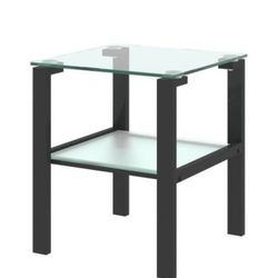 BRAND NEW 
Double-Layer Glass Coffee Table Square Glass end Table Corner Table Side Table with Tempered Glass Suitable for Living Room, Bedroom, Offic