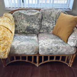 Rattan loveseat