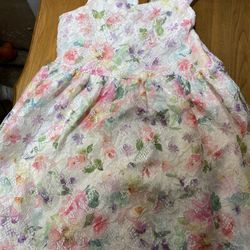 Girls Size 12 Bonnie Jeans Dress, White Floral