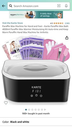 Paraffin Wax Machine for Hand and Feet - Karite Paraffin Wax Bath 4000ml  Paraffin Wax Warmer Moisturizing Kit Auto-time and Keep Warm Paraffin Hand  Wax Machine for Arthritis Black and white
