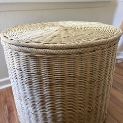 IKEA TOLKNING Handmade Rattan Ottoman with Storage