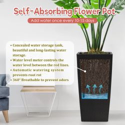30 in Tall Large Flower Pots Planter with Self-Watering Drainage Holes&Inner Trays Indoor Outdoor Plant Pot with Drain Holes, Water Level Monitor,Inne