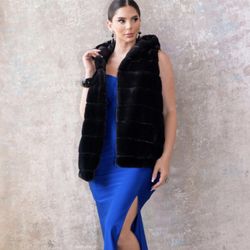 Black Faux Fur Coat (small)