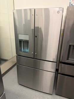 Profile 22.3 cu. ft. Counter Depth Four Door French Door Refrigerator in Stainless Steel with Hands-Free Autofill