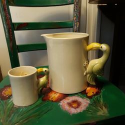 Toucan Pitcher And Mug! "Bird in the Hand" 