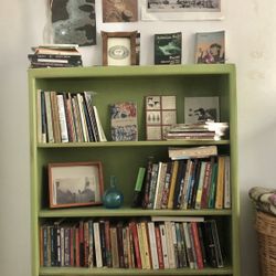 Green bookshelf