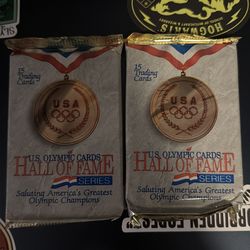 Vintage 90s Olympic sealed trading cards (2 packs)
