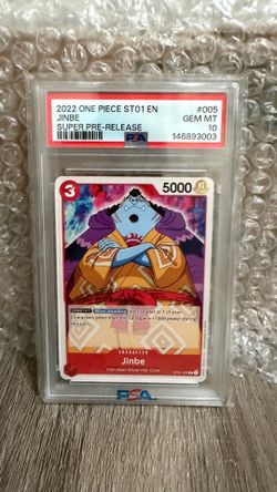 2022 ONE PIECE 005 JINBE SUPER PRE-RELEASE PSA 10 GEM MINT