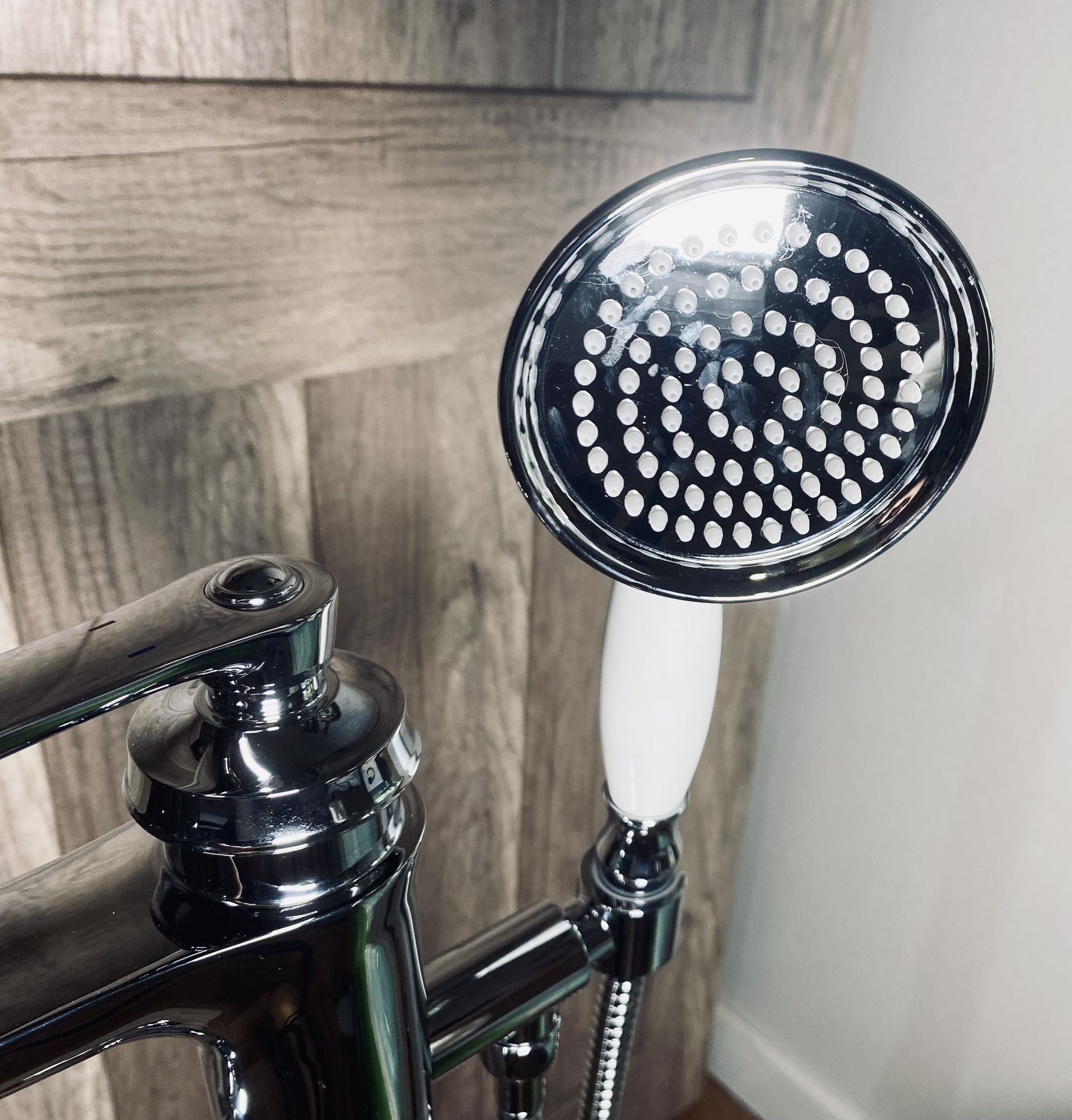Signature Hardware Cooper Freestanding Tub Filler with Hand Shower