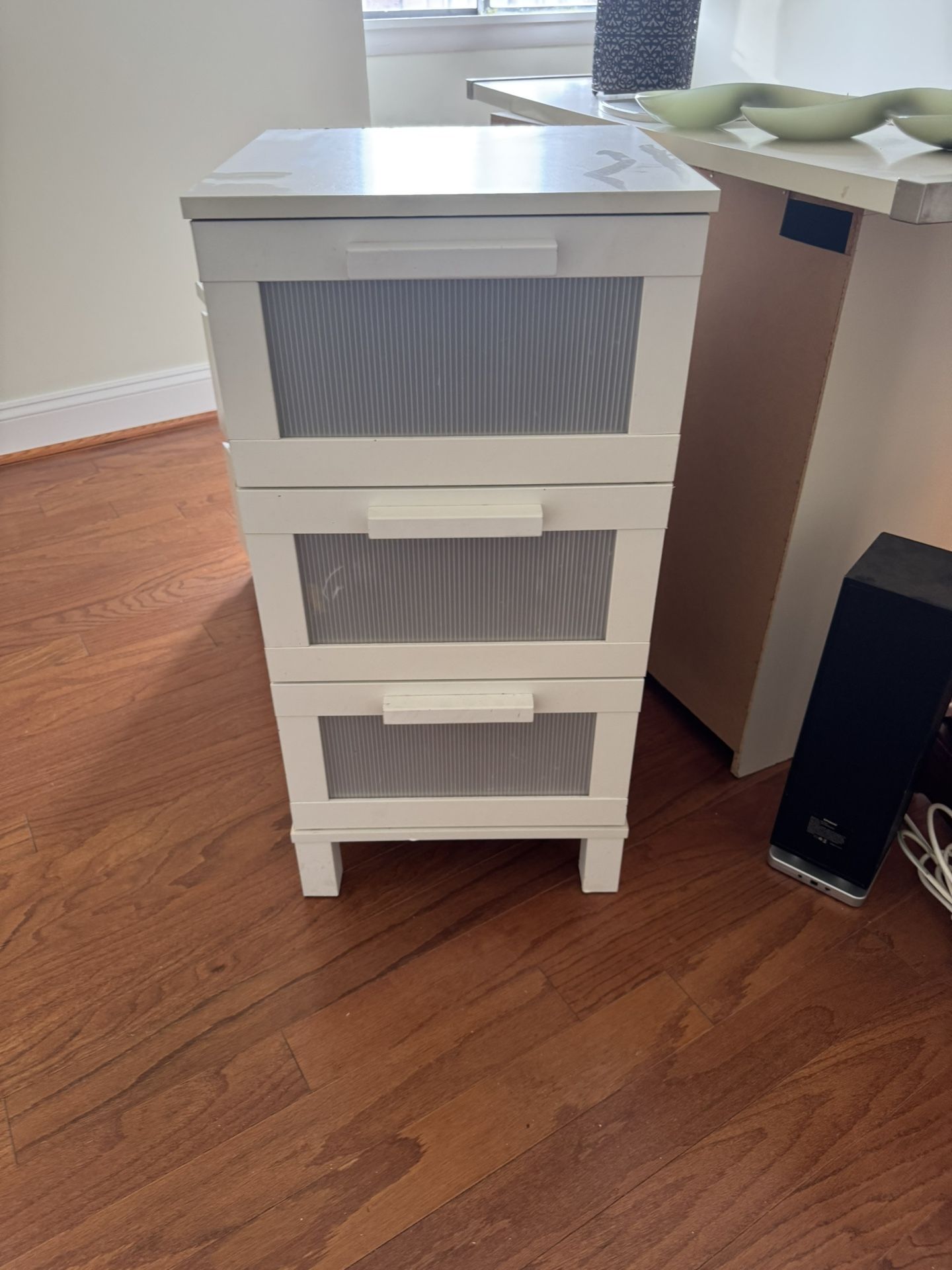 White 3-Drawer Storage Tower