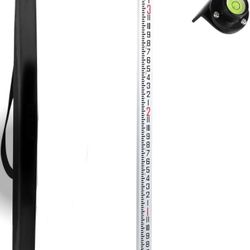 14 FT Dual Sided Aluminum Grade Rod - 8ths, 4 Section Telescopic Rod with Carrying Case