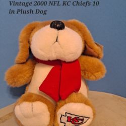 Vintage 2000 NFL KC Chiefs 10 Inch Plush Dog Ensemble Sports-18.00
