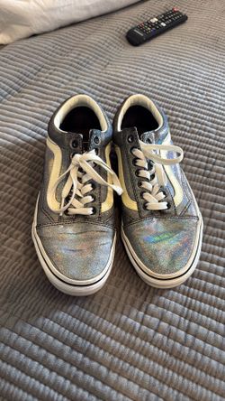 New women’s canvas sparkle vans size 8
