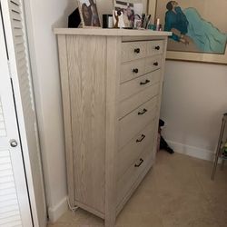 Havertys Whitewashed Wood TV Stand