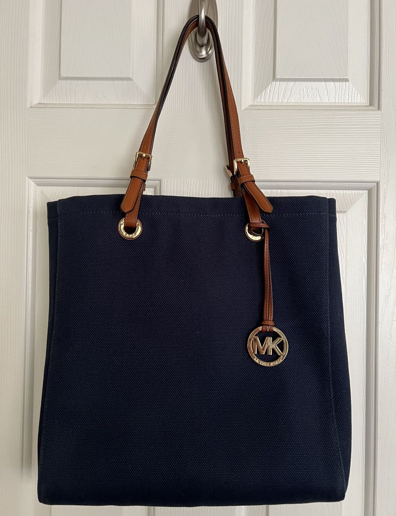 Michael Kors Canvas Navy Purse Tote Bag