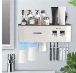 Wall-Mounted Multi-Function Toothbrush Holder & Dispenser/ see photos and descriptions/ brand new