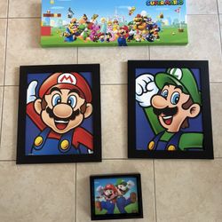Super Mario Wall Art Set – 4 Pieces