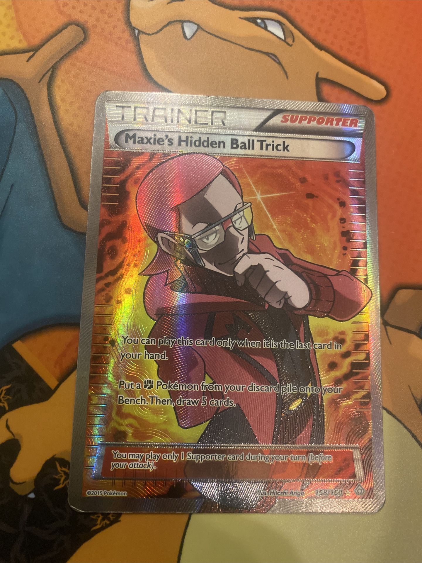 Pokemon Maxie's Hidden Ball Trick Primal Clash 158/160 Holo Full Art Played