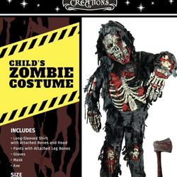 Spooktacular Creations Zombie Deluxe Costume, Scary Halloween Zombie Costume for Boys, Monsters Costume with Toy Axe