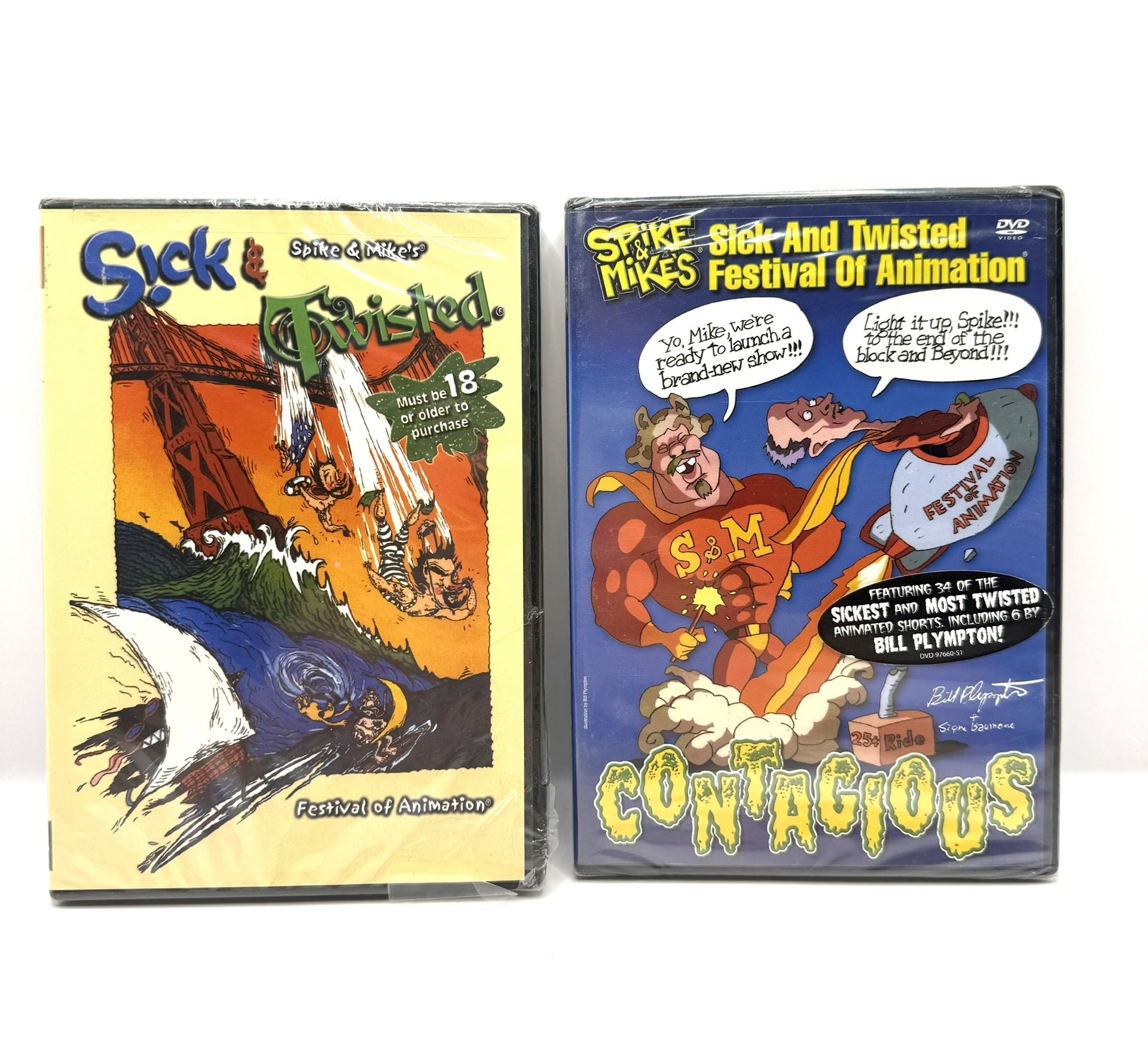 2 Sealed SPIKE AND MIKE'S SICK AND TWISTED FESTIVAL OF ANIMATION DVDs