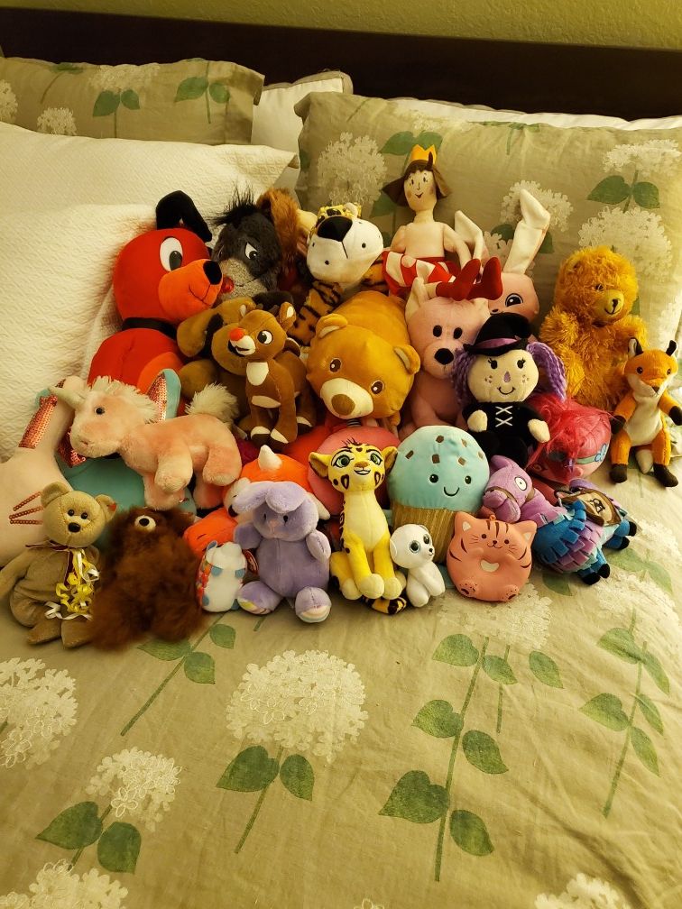 Assortment of stuffed animals