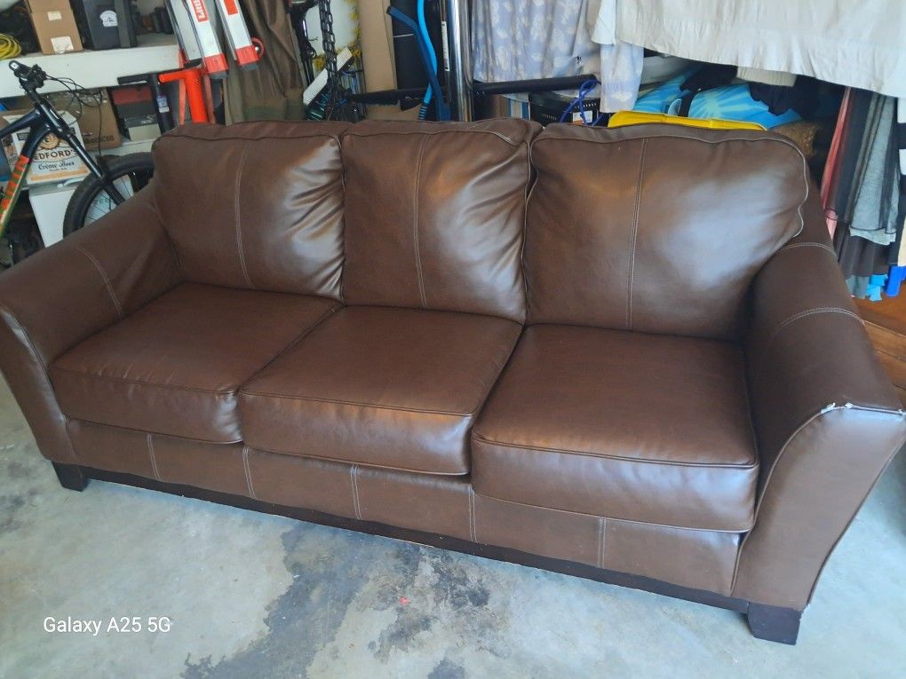 Faux Leather Sofa
