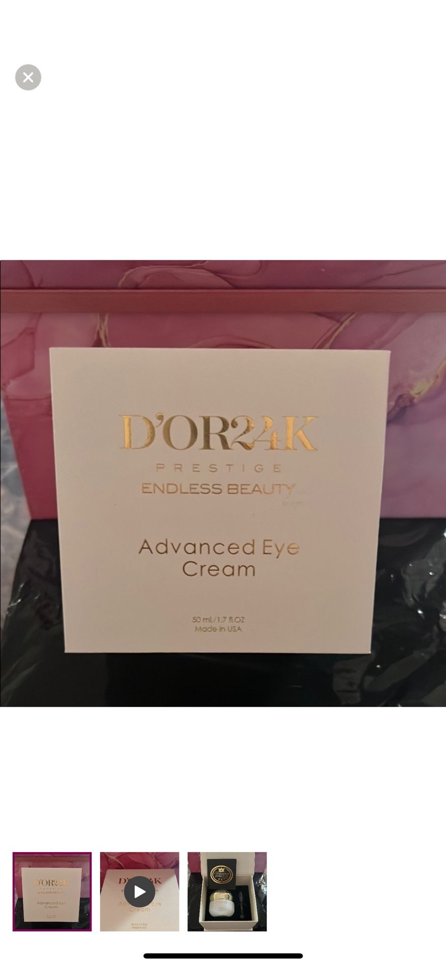 D,or24k Gold Eye Cream Skincare Luxury retail price, for $495