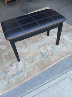 Black Faux Leather Upholstered Bench