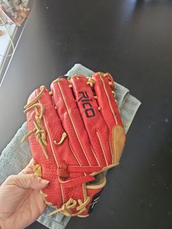 Rico Baseball Glove Red Leather