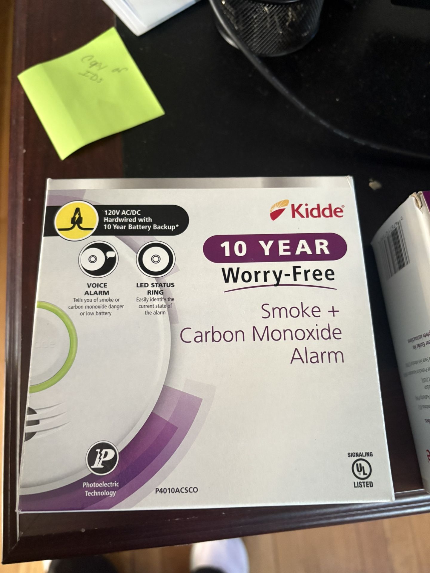 Three (3) Kiddie Hard Wired Smoke/CO2 Detector