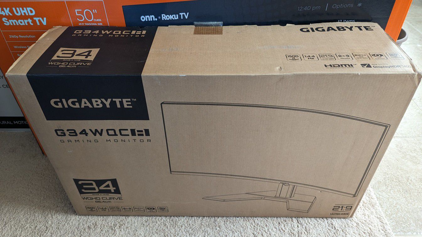 New Gigabyte 34" 144Hz ultra-wide curved gaming monitor