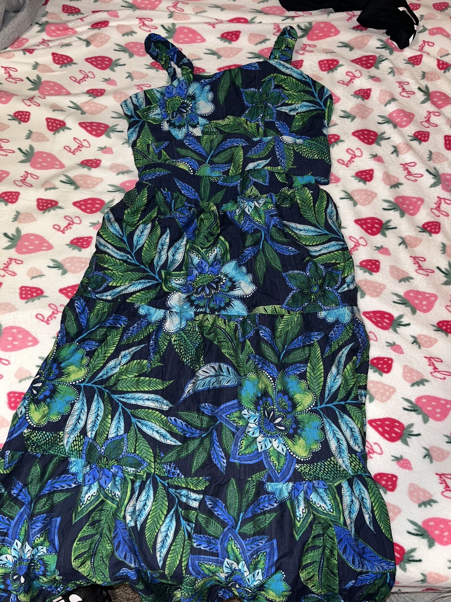 Blue & Green Tropical Two Piece