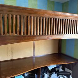 Twin Size Wood Bunk Bed with Desk