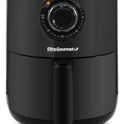 Elite Gourmet EAF-1121X Personal 1.1 Qt. Compact Space Saving Electric Hot Air Fryer Oil-Less Healthy Cooker, Timer & Temperature Controls, 1000W Blac