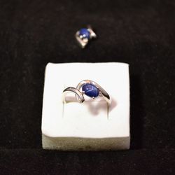 ✨ Brand New Lab-Created Star Sapphire Ring (Size 6 3/4) & Pendant Set – Sterling Silver! ✨