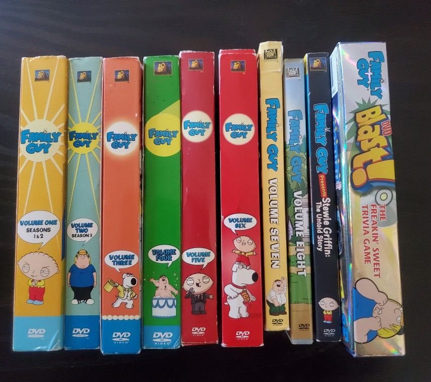 Family Guy Series 1-8 & Stewie Griffin Untold Story and Family Guy DVD Game