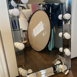 Wall Mirror with Remote Lights