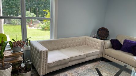 Sofa set / beige living room sofa couch
