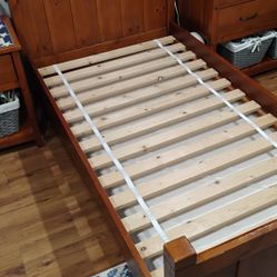 Pottery Barn Kids Camp Twin Bed with Trundle. Chestnut color.