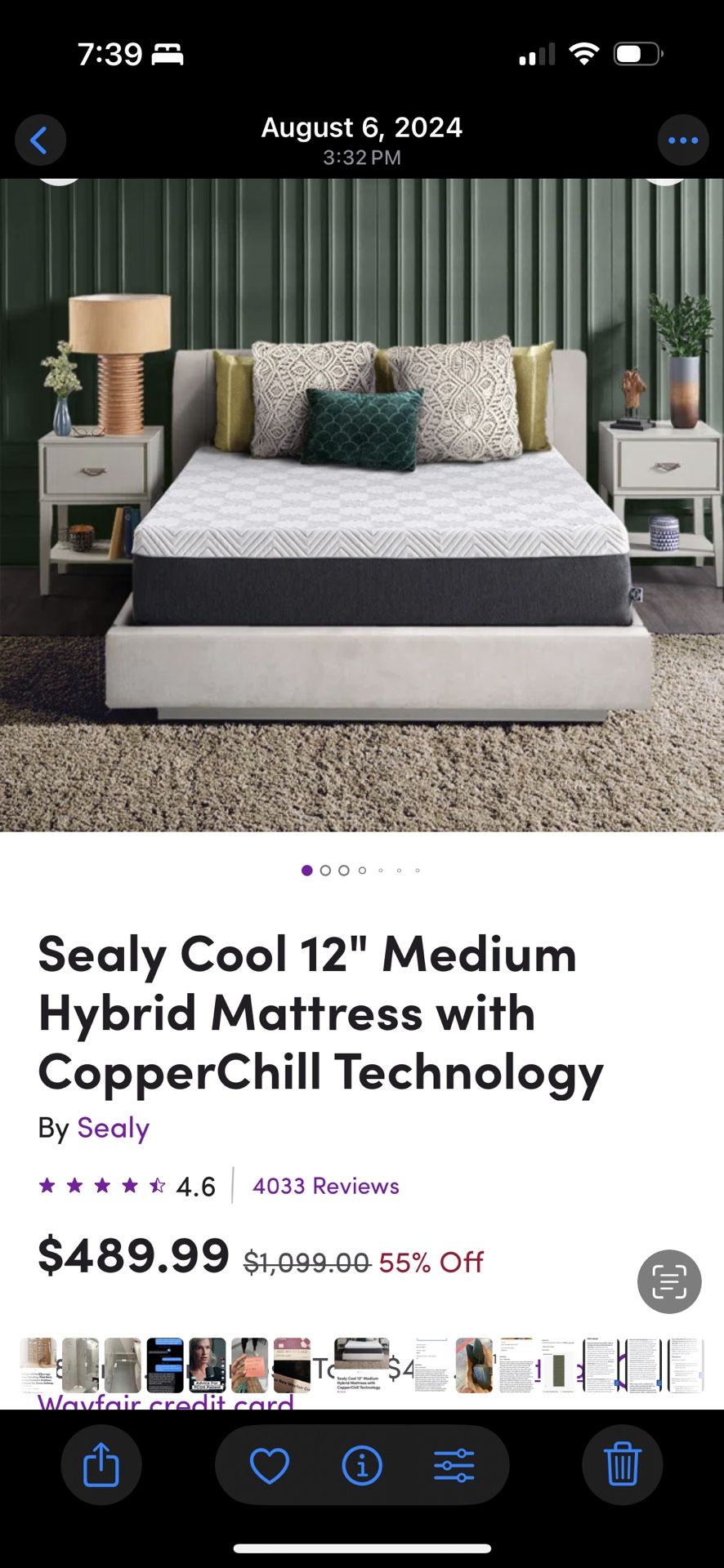 Sealy Cool 12" Medium Hybrid Mattress with CopperChill Technology