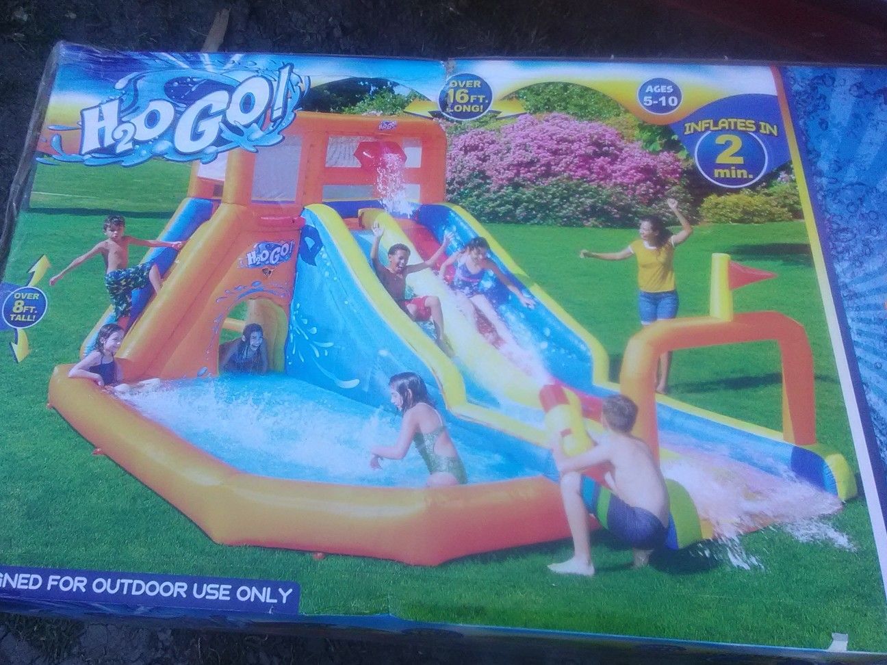 H2O GO TSUNAMI WAVE SUMMIT INFLATABLE POOL/WATERSLIDE