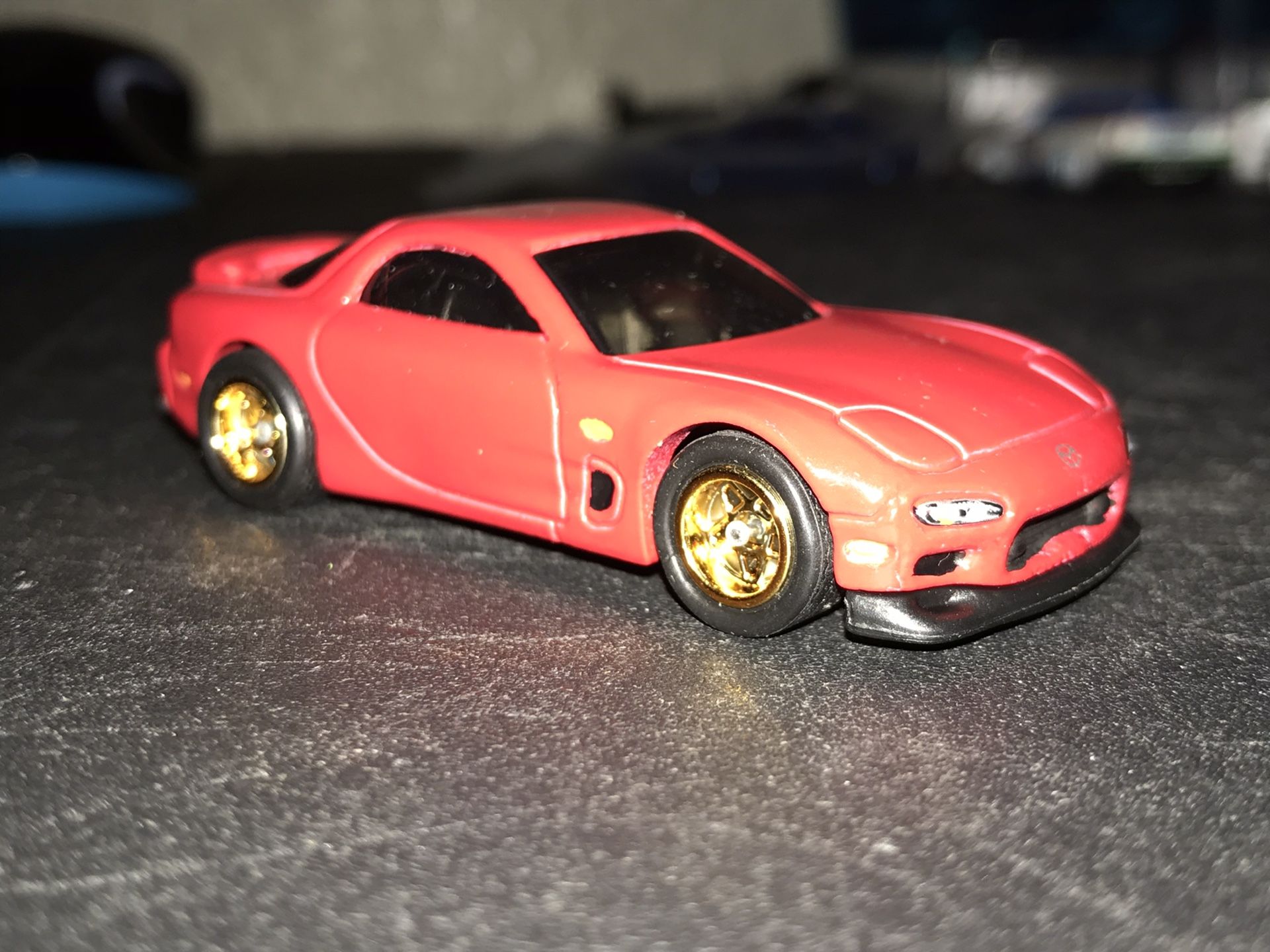 Hot wheels kmart red mazda rx7 with star spoke rims