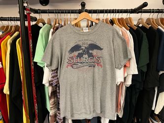 Vintage 2015 Sturgis 75th Anniversary Black Hills Rally Eagle T-Shirt Size Large