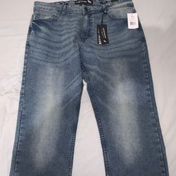 Stone Falcon Slim Fit Jeans Light Blue Denim Size: 36 X 30