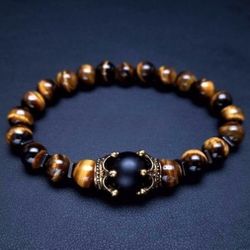 Agate and Hematite with tiger eye  
20-25g