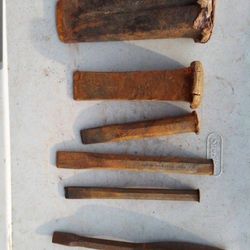 Antique Vintage Hand Forged Wedge & Steel log wood Splitter SEE FULL AD