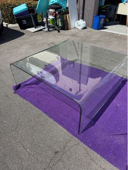 Designer Style Bent Glass Waterfall Coffee Table