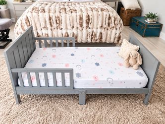 Gray Toddler Bed with Mattress - Great condition