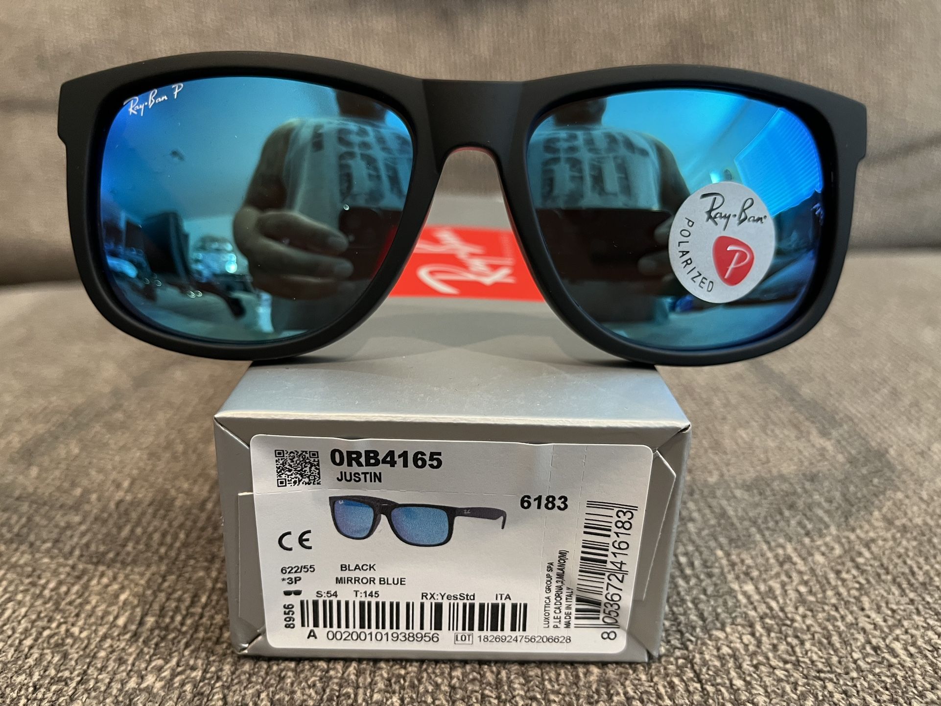Polarized Rb4165 Ray Ban New Ray Ban RB4165 Justin Blue Mirror