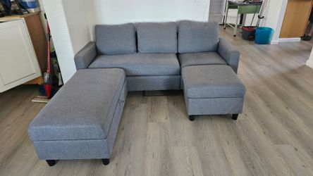 Couch +2 ottoman#storage+bed